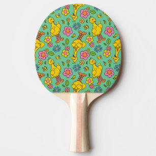Raquette De Ping Pong Rue Sésame Big Bird & Little Bird Motif
