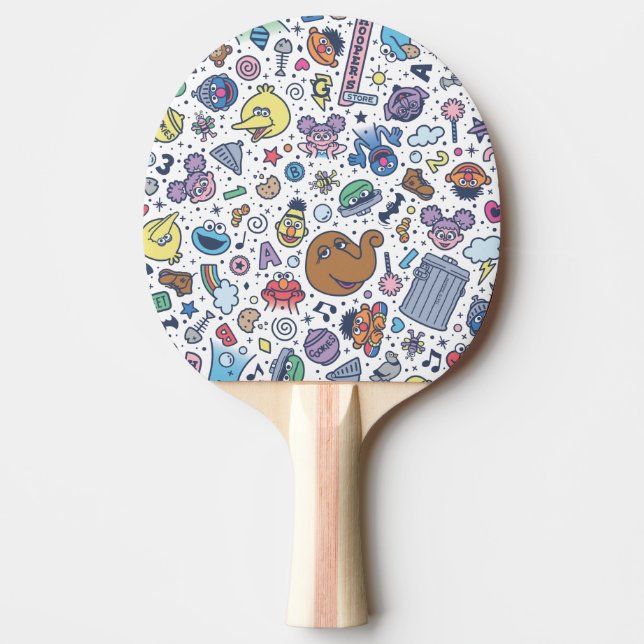 Raquette De Ping Pong Rue Sésame | Sesame Pals DoodMotif (Devant)