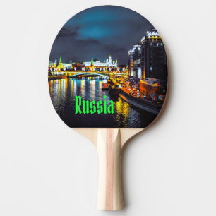 Raquette De Ping Pong Russie ou Fédération de Russie Moscou la nuit