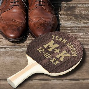 Raquette De Ping Pong Rustic Team Groom Wedding Party Ping Pong Paddle