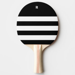 Raquette De Ping Pong Sac fourre-tout rayé noir et blanc personnalisé