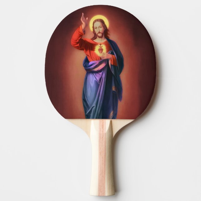 Raquette De Ping Pong Sacré Coeur de Jésus-Christ (Devant)