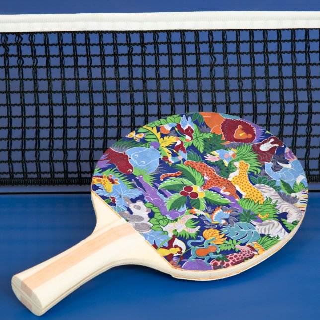 Raquette De Ping Pong Safari Animaux, motif coloré, (Insitu)