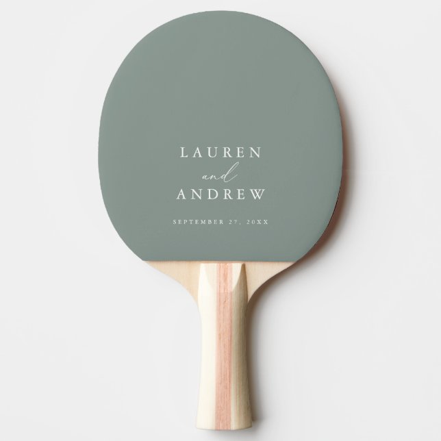 Raquette De Ping Pong Sage Olive Green Mariage Personnalisé (Devant)