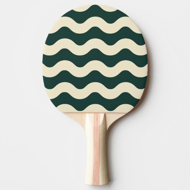 Raquette De Ping Pong Sage Vert à rayures ondulées (Devant)
