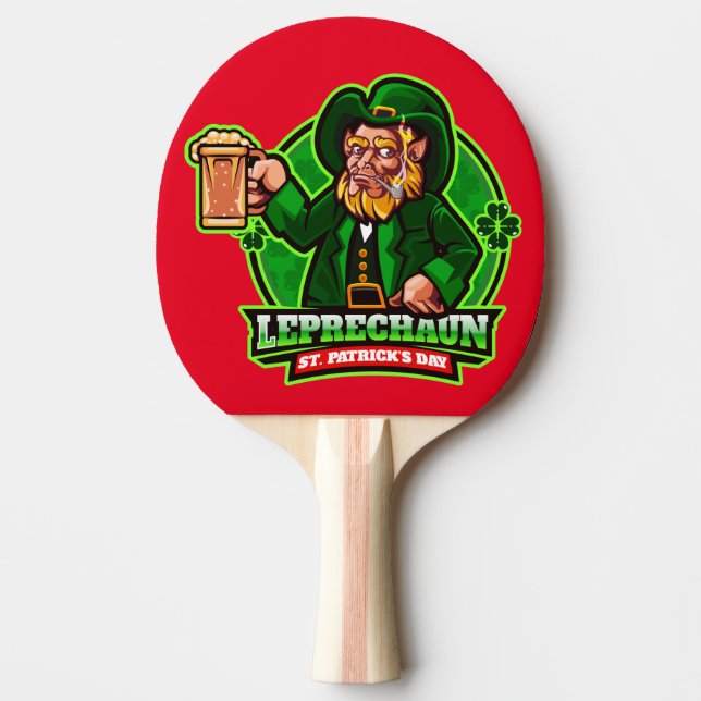 Raquette De Ping Pong Saint Patrick's Day Leprechaun (Devant)