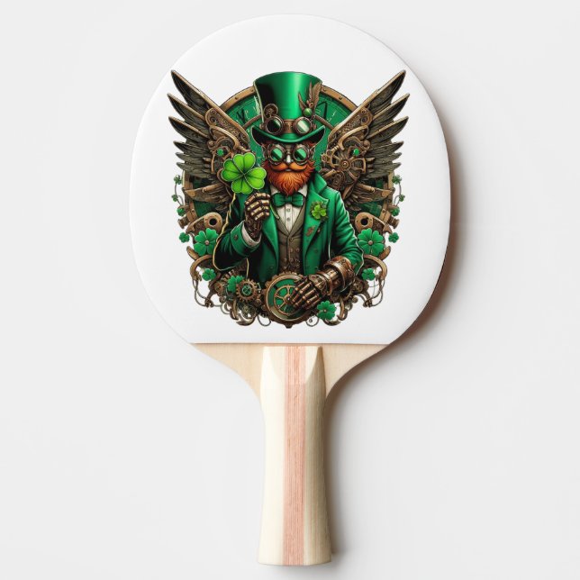 Raquette De Ping Pong Saint Patrick's Day trèfle à vapeur (Devant)