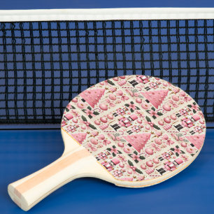 Raquette De Ping Pong Sapin de Noël Casse-Noisette Rose 