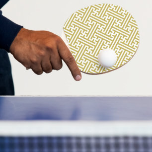 Raquette De Ping Pong Sayagata motif, japonais, or et blanc