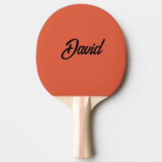 Raquette De Ping Pong Script minimaliste de couleur personnalisée Nom pe
