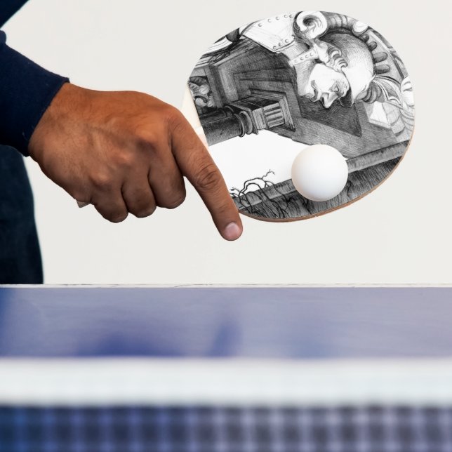 Raquette De Ping Pong Sculpture du château Crayon Art (Insitu)