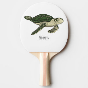 Raquette De Ping Pong Sea turtle cartoon