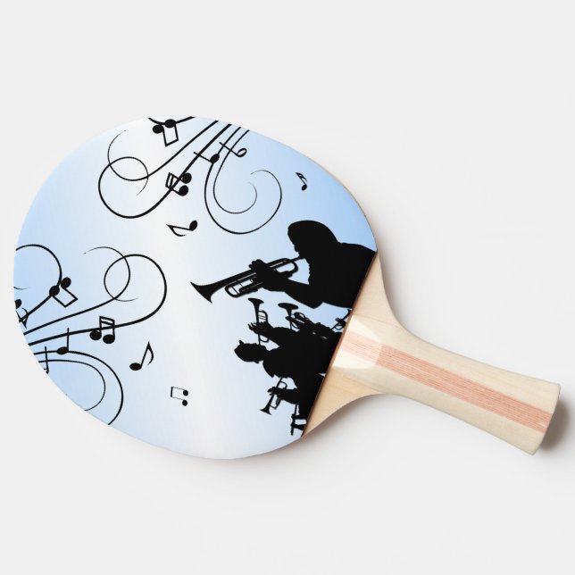 Raquette De Ping Pong Section Trumpet Musique bleue (Dos Côté)