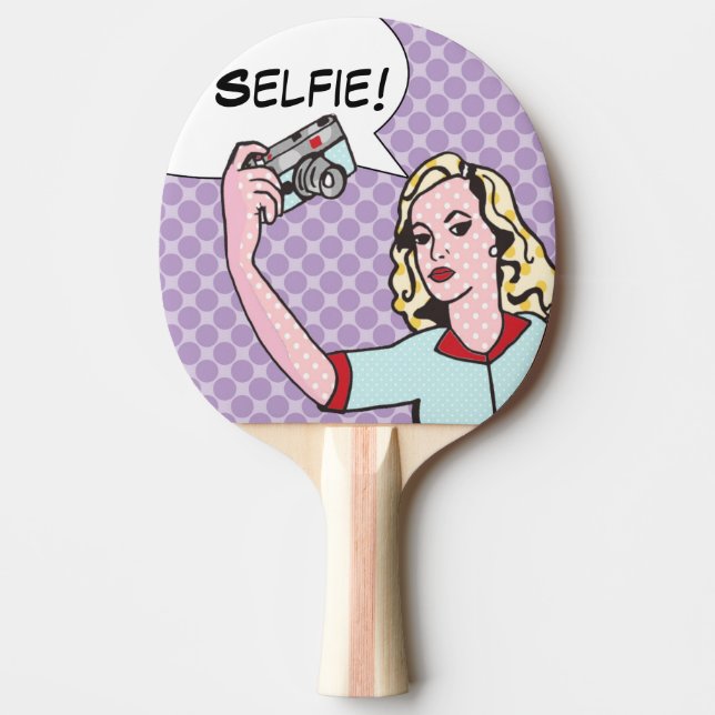 Raquette De Ping Pong Selfie Comic Livre Ping Paddle (Devant)