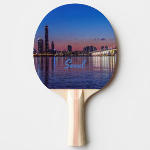 Raquette De Ping Pong Seoul, capitale de la Corée du Sud Skyline