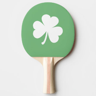 Raquette De Ping Pong Shamrock irlandais blanc | Vert