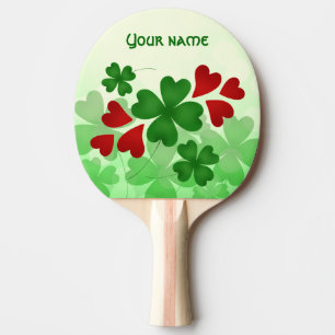 Raquette De Ping Pong Shamrock mignon de Jour de la Saint Patrick et