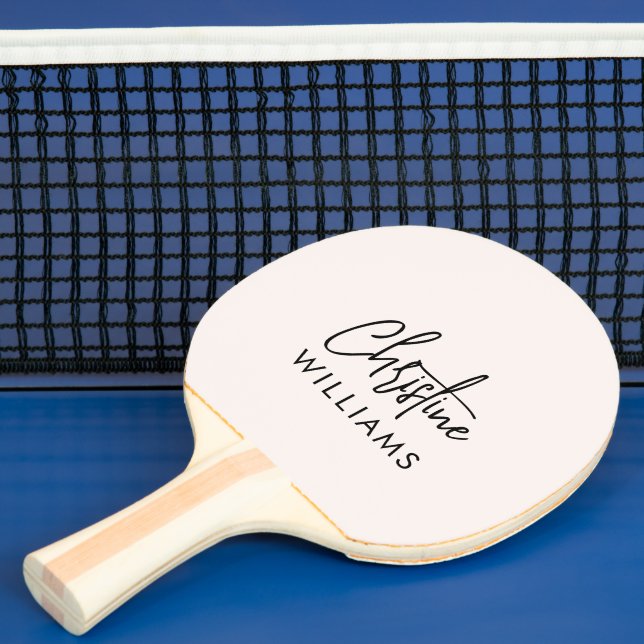 Raquette De Ping Pong Signature Monogramme manuscrit Script Blu rose (Insitu)