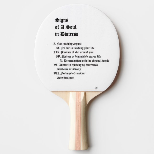 Raquette De Ping Pong Signes d'une âme en détresse (Devant)