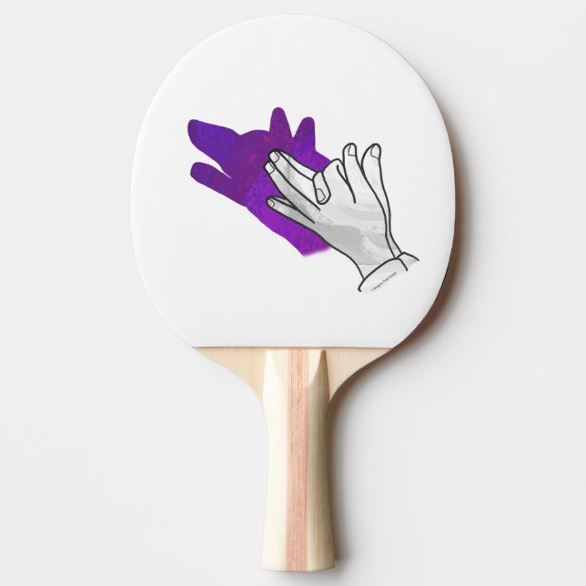 Raquette De Ping Pong Silhouette de main de loup violet (Devant)