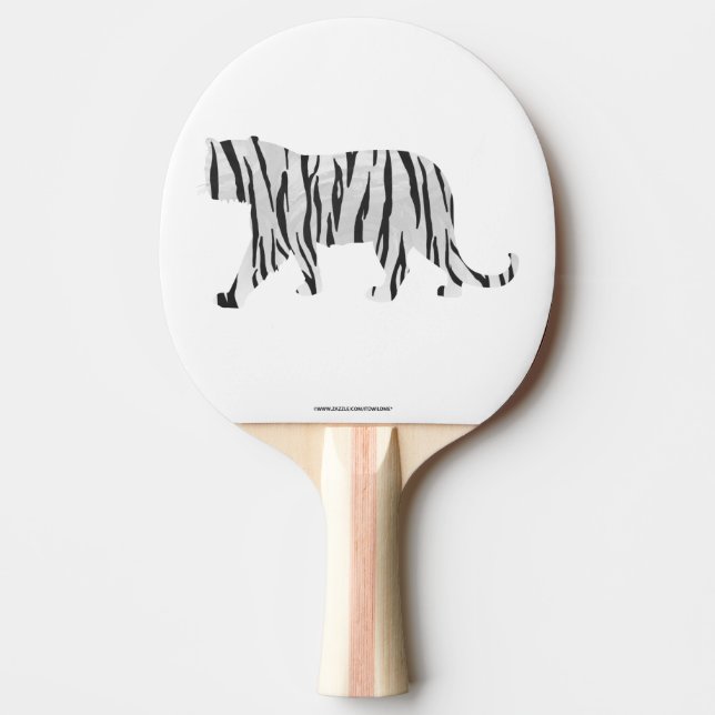 Raquette De Ping Pong Silhouette de Tigre Noir et Blanc (Devant)