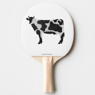 Raquette De Ping Pong Silhouette de vache noire et blanche