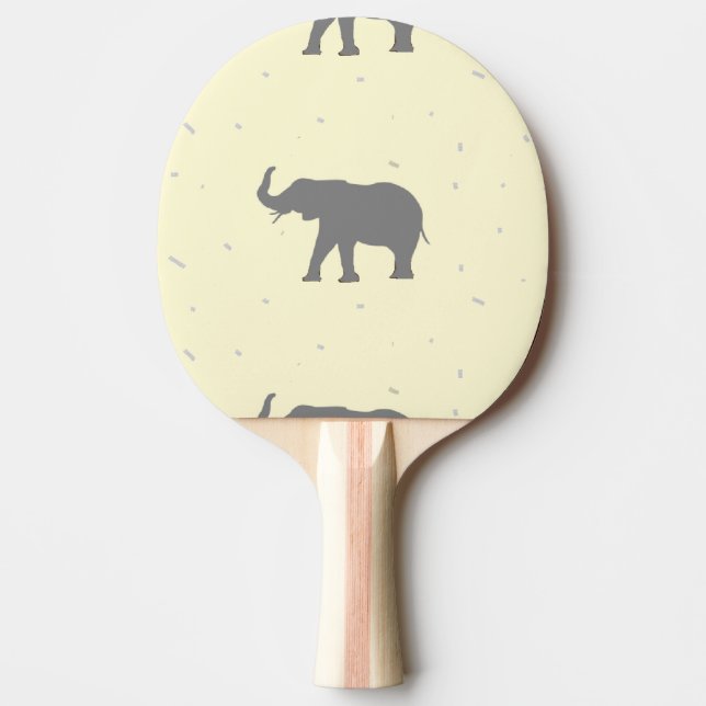 Raquette De Ping Pong Silhouette d'éléphant gris (Devant)