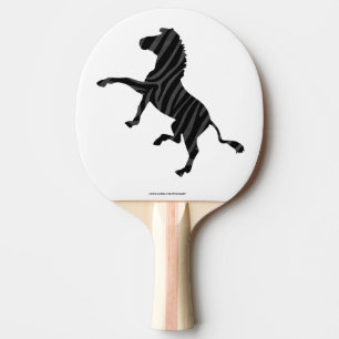 Raquette De Ping Pong Silhouette d'impression noir et gris Zebra