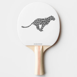 Raquette De Ping Pong Silhouette gris léopard et gris clair