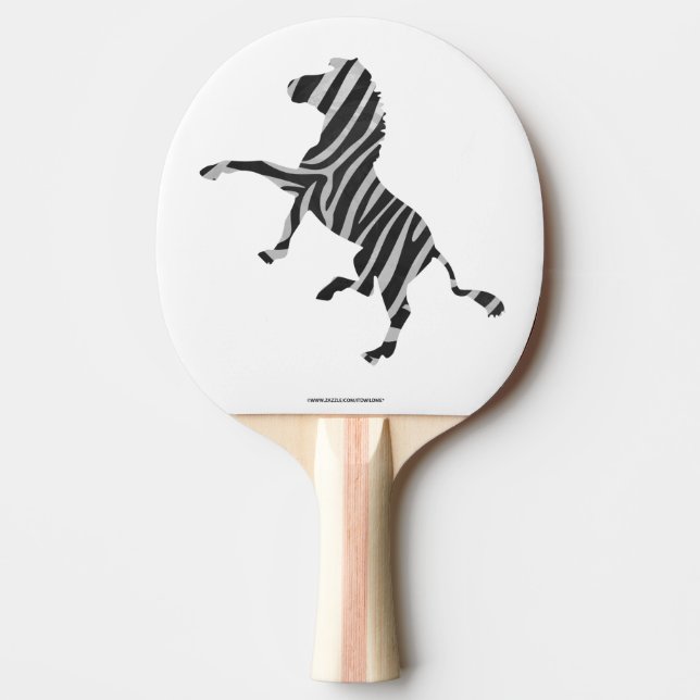 Raquette De Ping Pong Silhouette noir et gris clair Zebra (Devant)