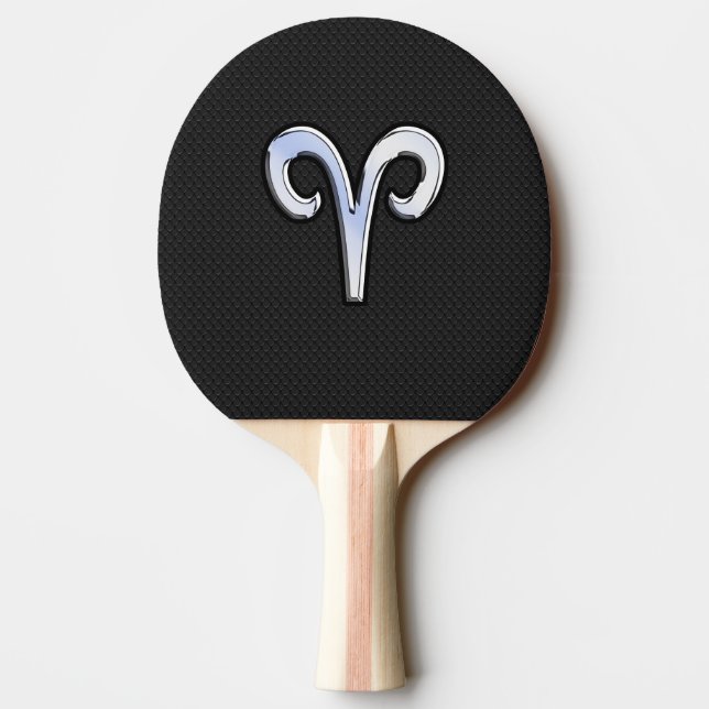 Raquette De Ping Pong Silver Chrome Comme Aries Zodiac SIGNE (Dos)