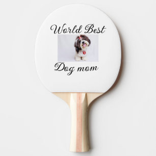 Raquette De Ping Pong Simple animal coloré ajouter nom photo chien maman