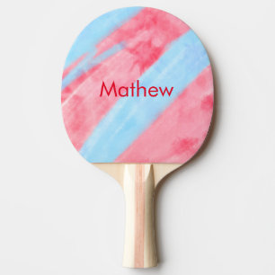 Raquette De Ping Pong simple initial letter mongram add your name red b