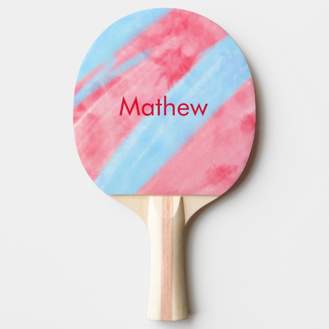 Raquette De Ping Pong simple initial letter mongram add your name red b (Devant)