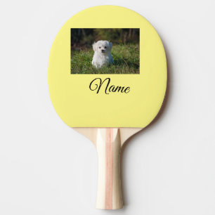 Raquette De Ping Pong Simple jeté de photo personnalisée avec nom d'anim