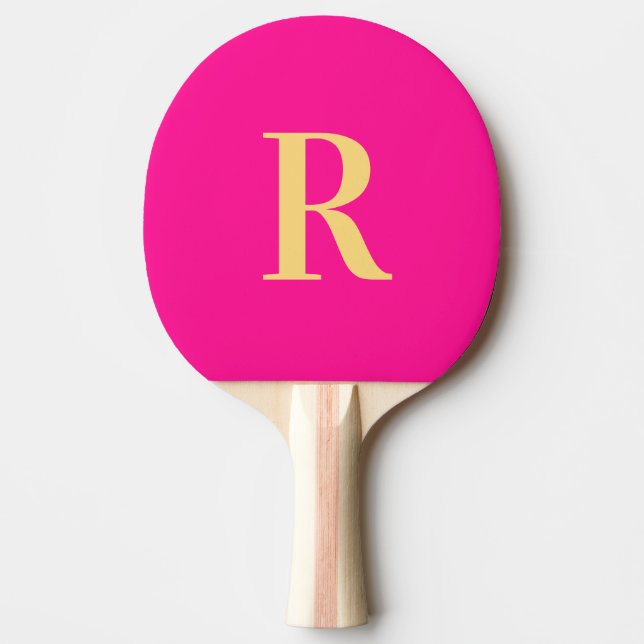 Raquette De Ping Pong Simple Monogramme Hot rose (Devant)