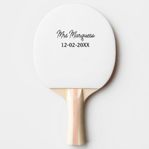 Raquette De Ping Pong simple monogramme minimaliste Mme M. nom date anné