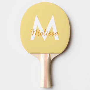 Raquette De Ping Pong simple Monogramme moderne nom girly