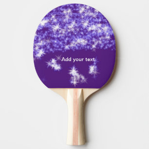Raquette De Ping Pong Simple pailleté violet scintillement étoiles ajout