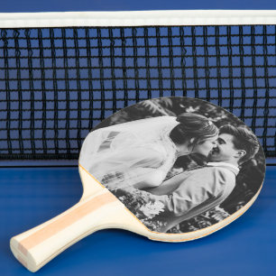 Raquette De Ping Pong Simple Photo de Mariage Jeunes Mariés Couple