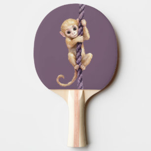 Raquette De Ping Pong Singe de pièce d'or corde violette