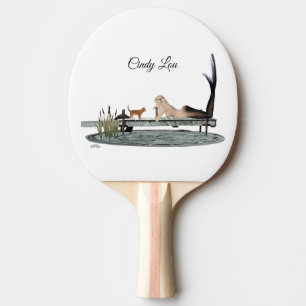 Raquette De Ping Pong Sirène Sur La Pagaie De Ping Ping De Bateau Dock