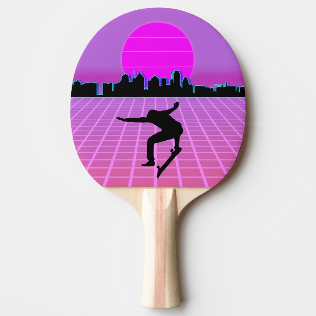 Raquette De Ping Pong Skate Vaporwave Retro 80's (Devant)