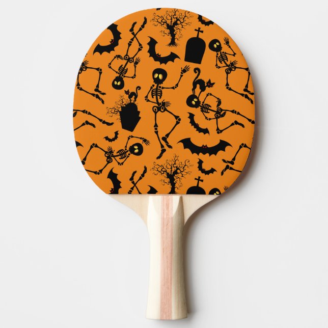 Raquette De Ping Pong Skeletons d'Halloween Macabre Dance (Devant)