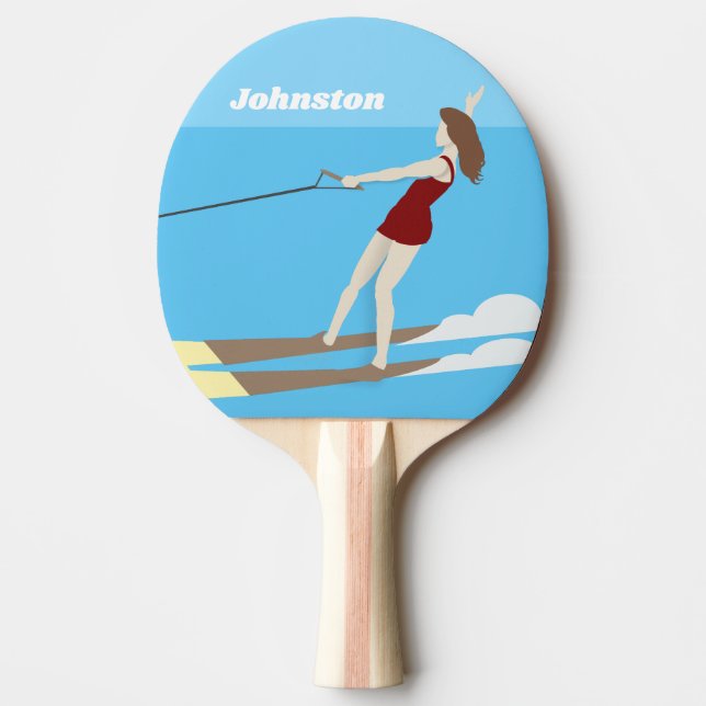 Raquette De Ping Pong Ski nautique de style vintage (Devant)