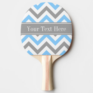 Raquette De Ping Pong Sky Blue Dk Gray Wht LG Chevron Gray Name Monogram