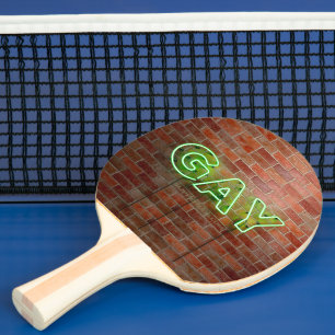 Raquette De Ping Pong SlipperyJoe illuminé néon gay signe lumineux vif
