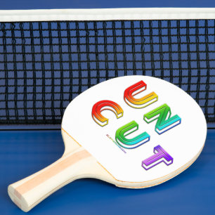 Raquette De Ping Pong SlipperyJoe non coupé vibrant vivant néon arc-en-c