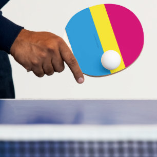 Raquette De Ping Pong SlipperyJoe pansexuel drapeau de la fierté rose am