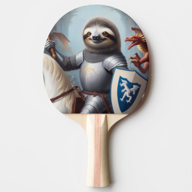 Raquette De Ping Pong Sloth Knight Fighting Dragons (Devant)